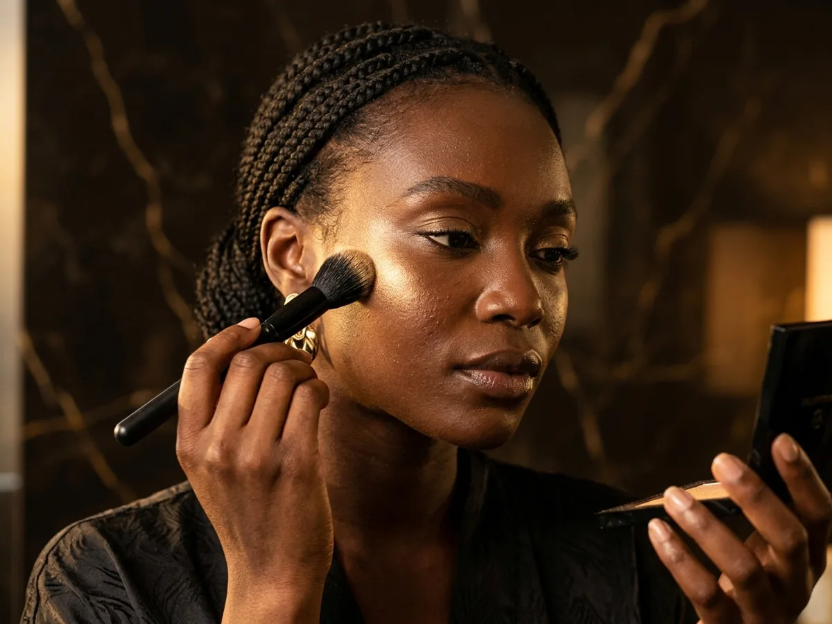 Abend-Make-up auf dunkler Haut: Halt, Strahlen und sichtbare Farben