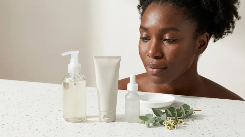 Peau noire grasse : la routine avant maquillage qui limite la brillance