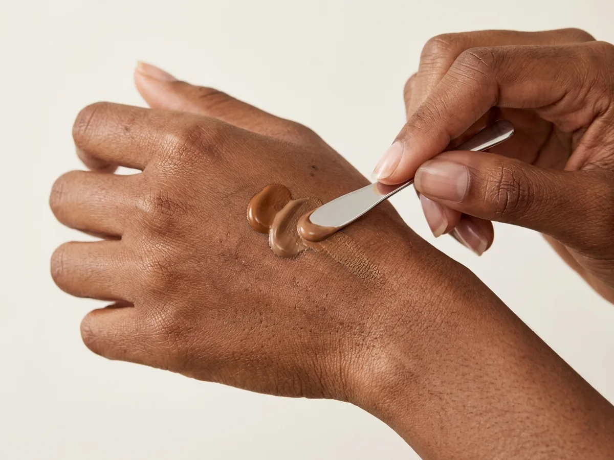 Six teintes NEW BLACK testées sur peau