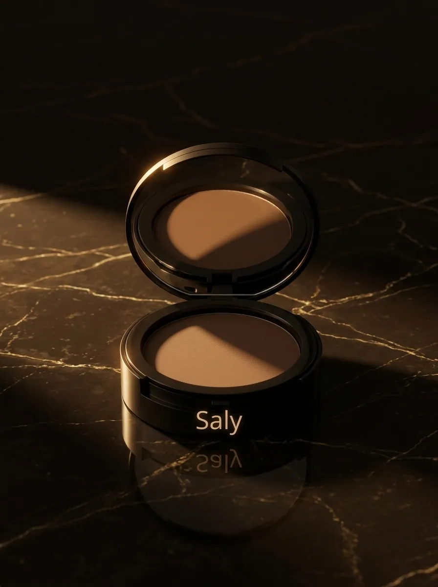 Poudre compacte NEW BLACK teinte Saly, utilisée en contour sur peau noire