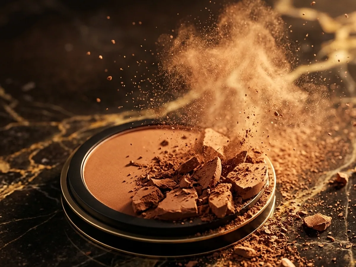Texture d’une poudre compacte teintée NEW BLACK